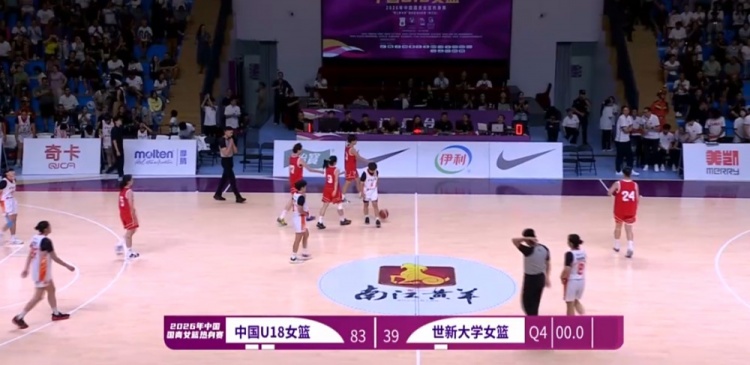 中国U18女篮83-39世新大学 全队12人得分 中国U18女篮83-39世新大学 全队12人得分